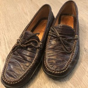 Martin Dingman Brown Mock Croc Driving Shoes